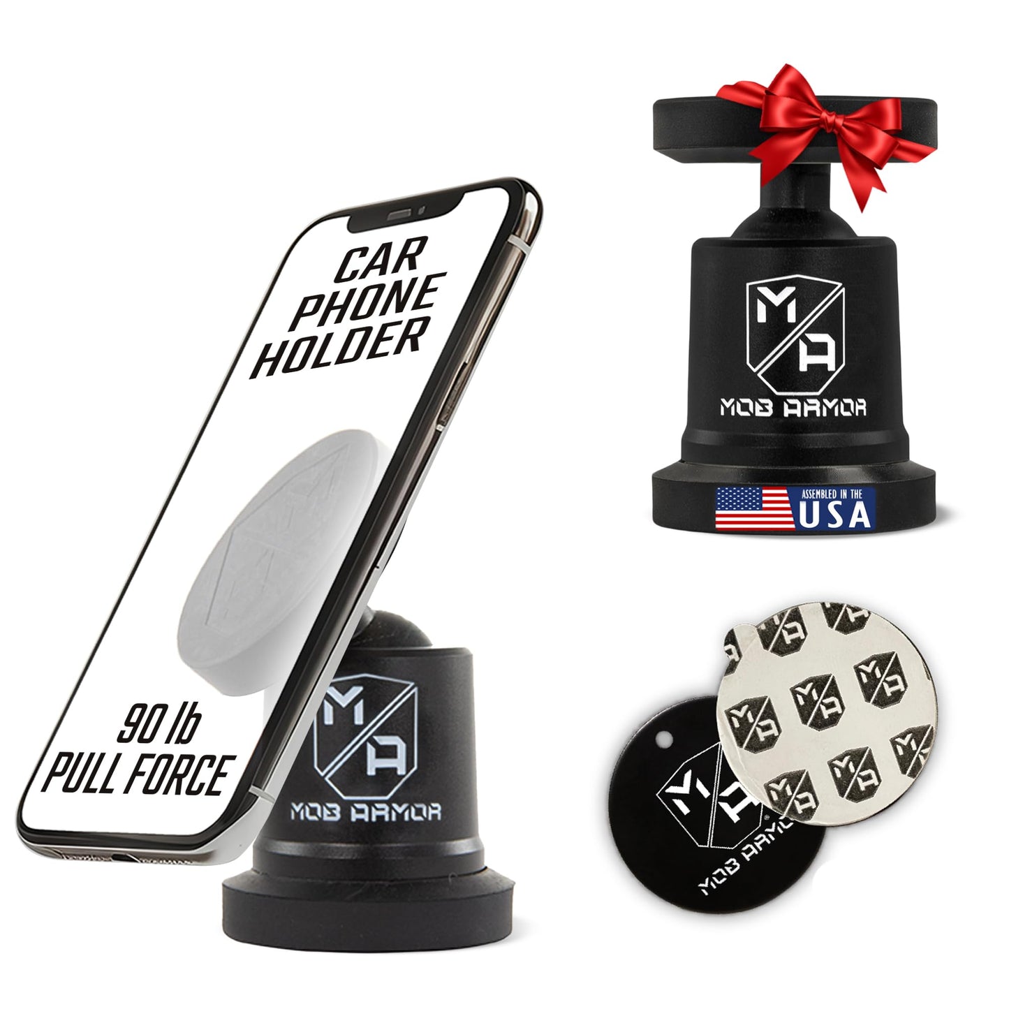 Mob Armor MobNetic Maxx - Magnetic Phone Holder for Car, USA Assembled Car Phone Mount, Supports iPhone & Android, Christmas, White Elephant for Men…