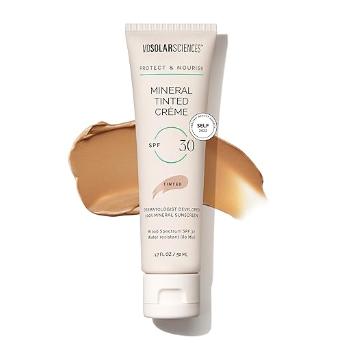 MDSolarSciences Mineral Tinted Crème Sunscreen SPF 30 | Water-Resistant Broad Spectrum UV Protection | Blendable Zinc Oxide Formula | Natural Matte