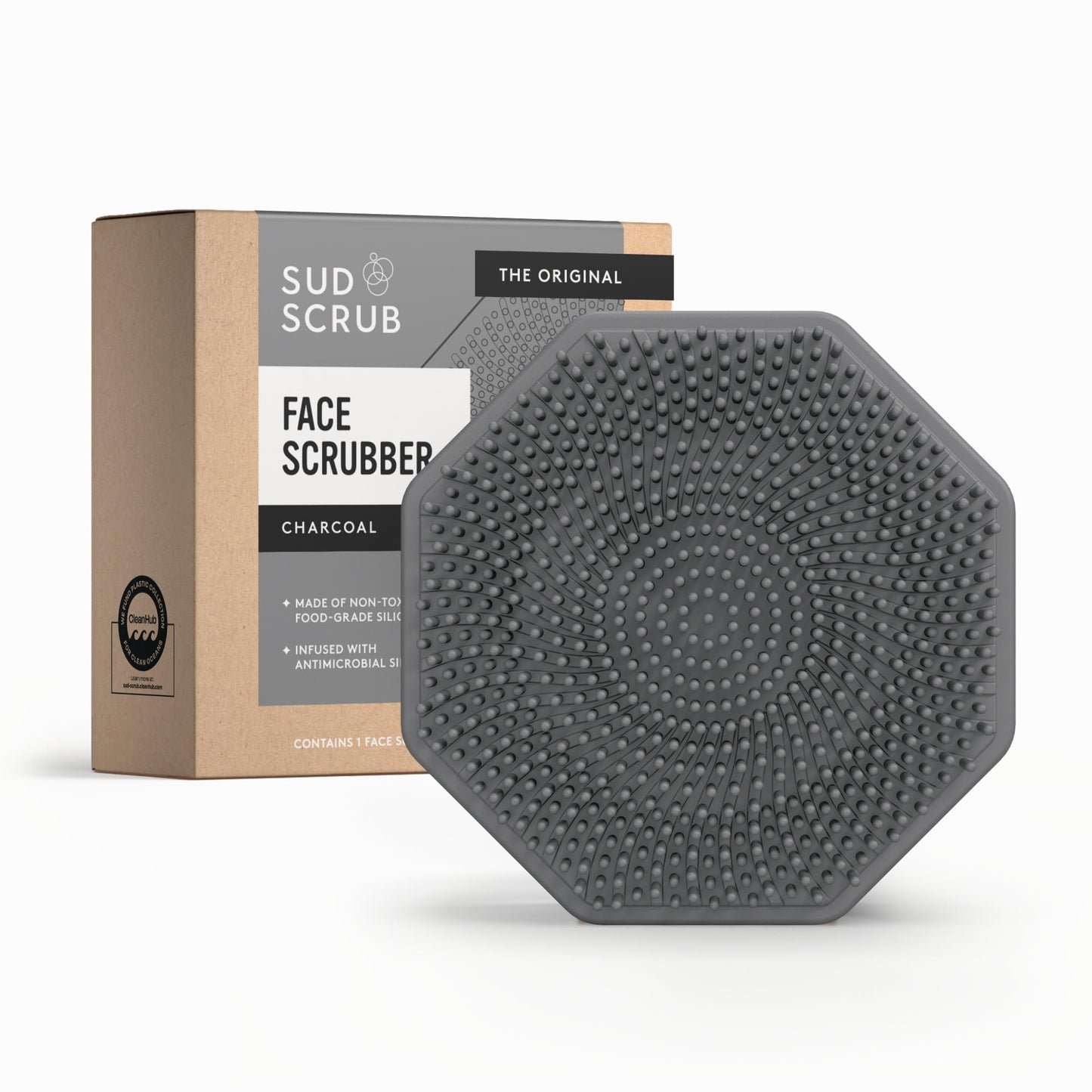 Sud Scrub® Antimicrobial Silicone Face Scrubber, 1 Pack, Gentle Face Exfoliator for Sensitive Skin, Eco Friendly Facial Cleansing Brush, Exfoliating Beauty and Personal Care Sud Scrub Default Title