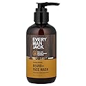 Every Man Jack Beard + Face Wash - Sandalwood | 200 ml - 1 Bottle | Naturally Derived, Parabens-free, Pthalate-free, Dye-free, and Certified Cruelty