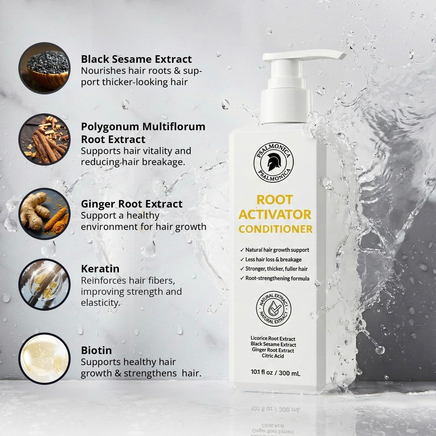 Root Activator Conditioner for Men - Natural Hair Growth Conditioner for Hair Loss and Thinning Hair - Hair Loss RegrowthTreatments for Women Men Beauty and Personal Care Psalmonica
