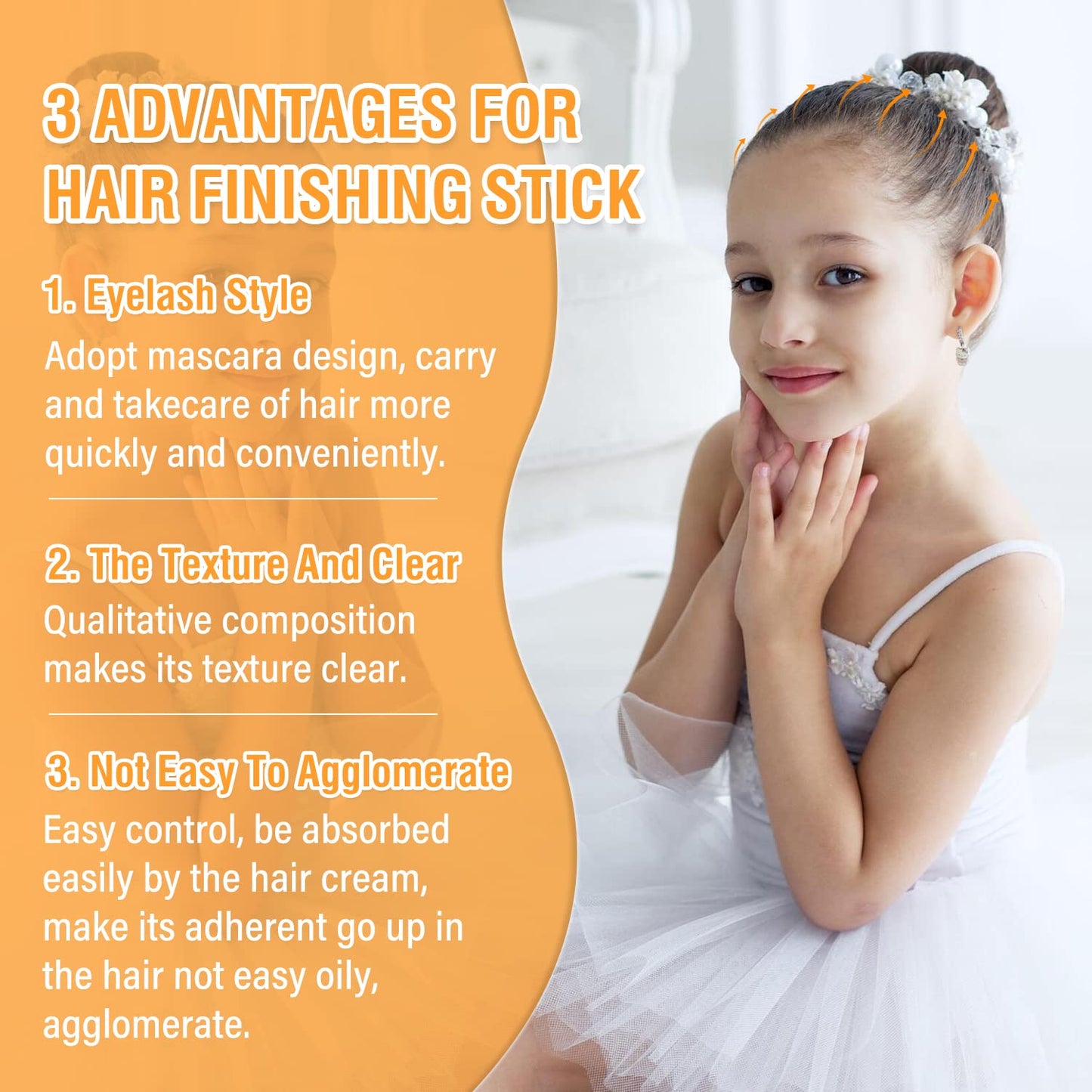 SUOFEIYA Hair Wax Stick for Women 2PC - Hair Finishing Stick, Fly Away Tamer and Mascara - Refreshing and Not Greasy