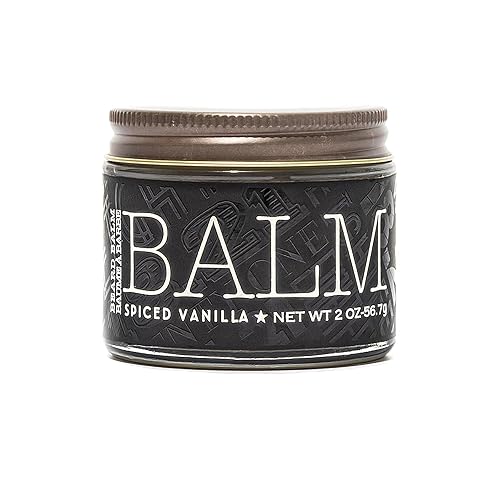 18.21 Man Made Beard Balm for Men, Spiced Vanilla, 2 fl. oz - Premium Grooming Cream with Low Shine for Conditioning and Shaping Beards, Mustaches
