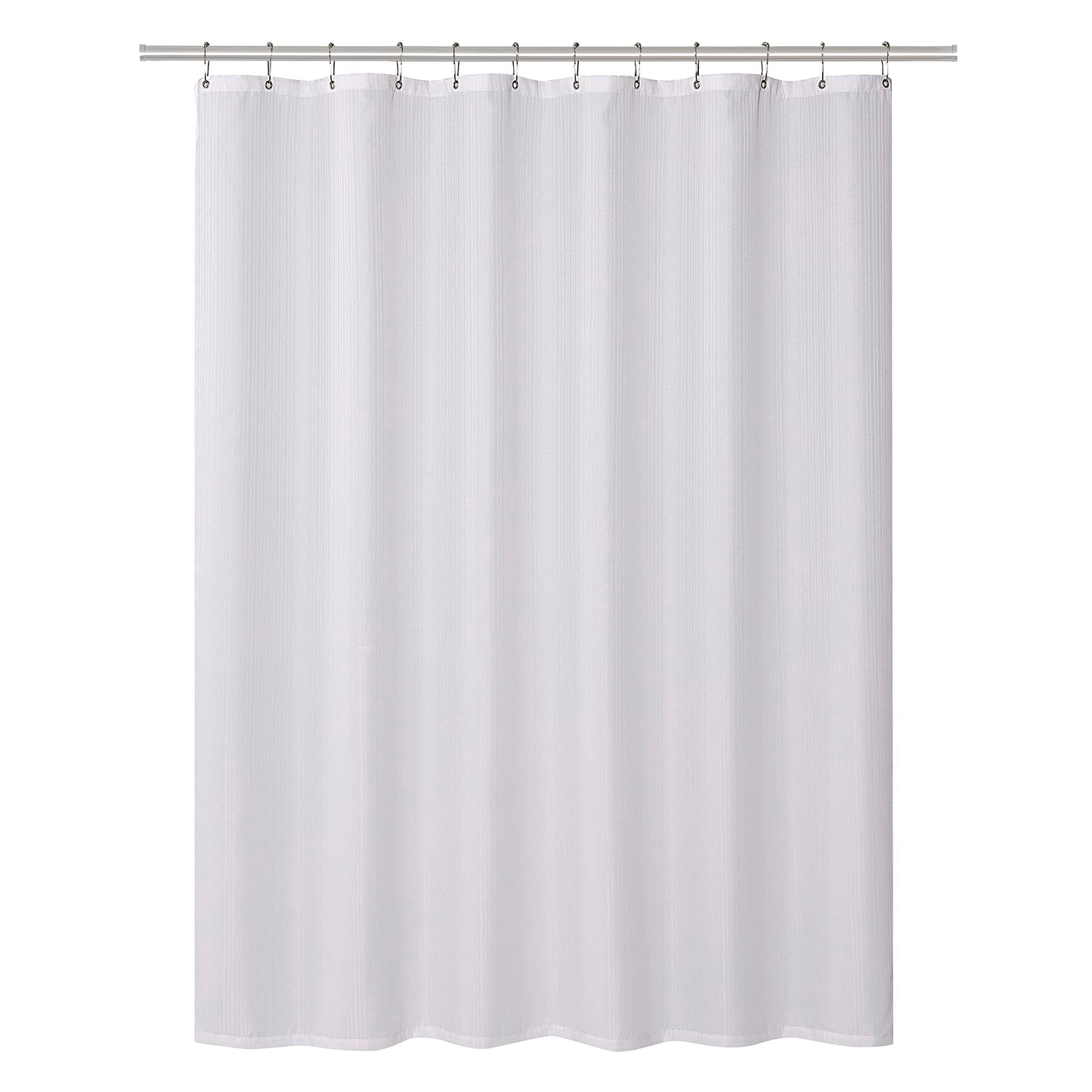 Clorox Treated Polyester Fabric Shower Curtain 70"x72" Bright White with Weighted Magnetic Hem, Machine Washable