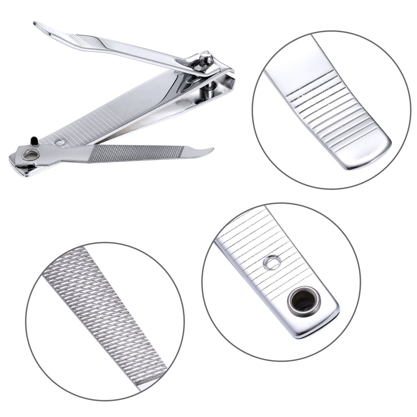Bememo 12 Pieces Stainless Nail Clippers Set Fingernail and Toenail Clippers Nail Cutter Tool Set for Men and Women(Silver)
