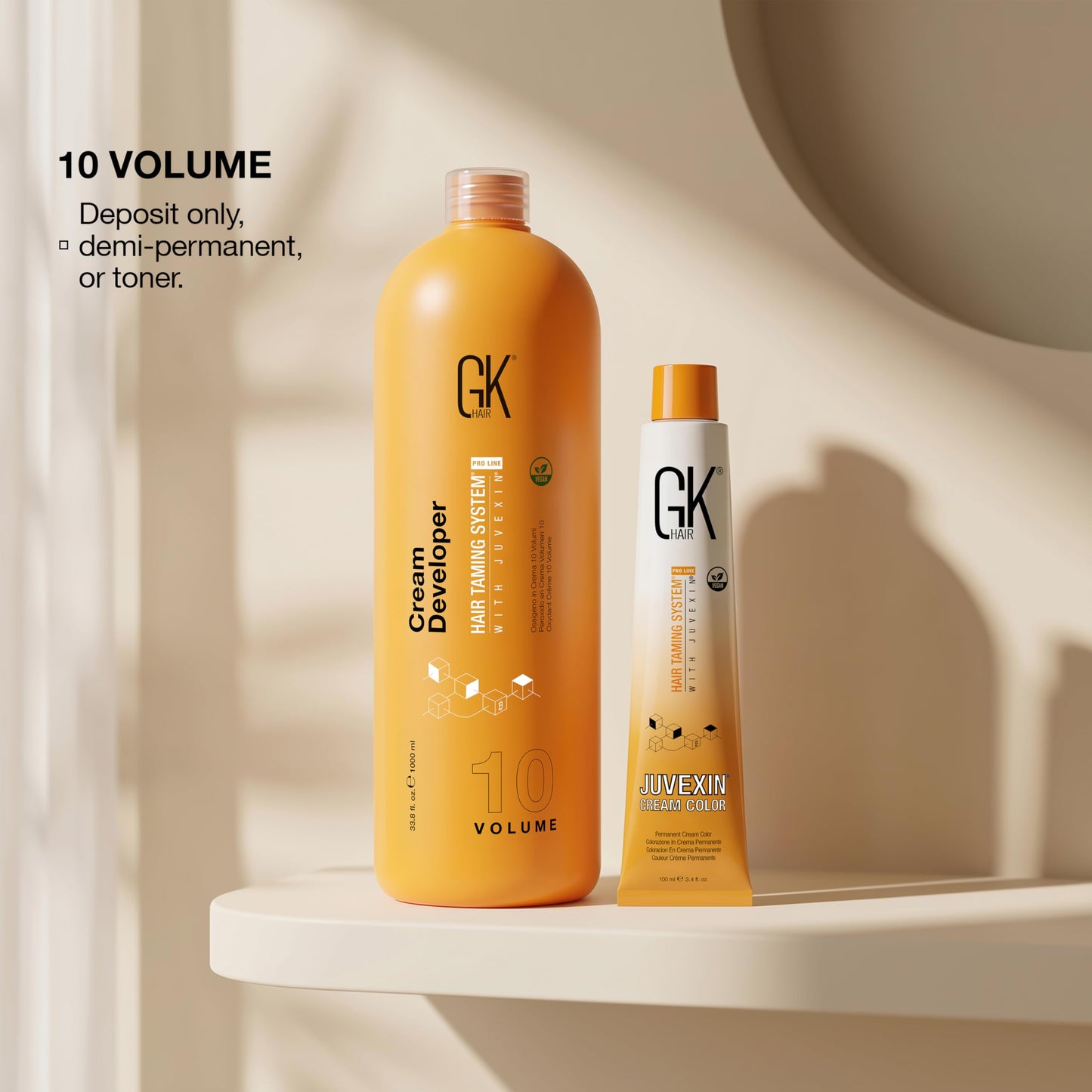 Global Keratin GK HAIR Professional Hair Creme 10 Volume Developer 33.8 Fl Oz for Hair Coloring Bleach - High-Performance Long Lasting Semi-Permanent