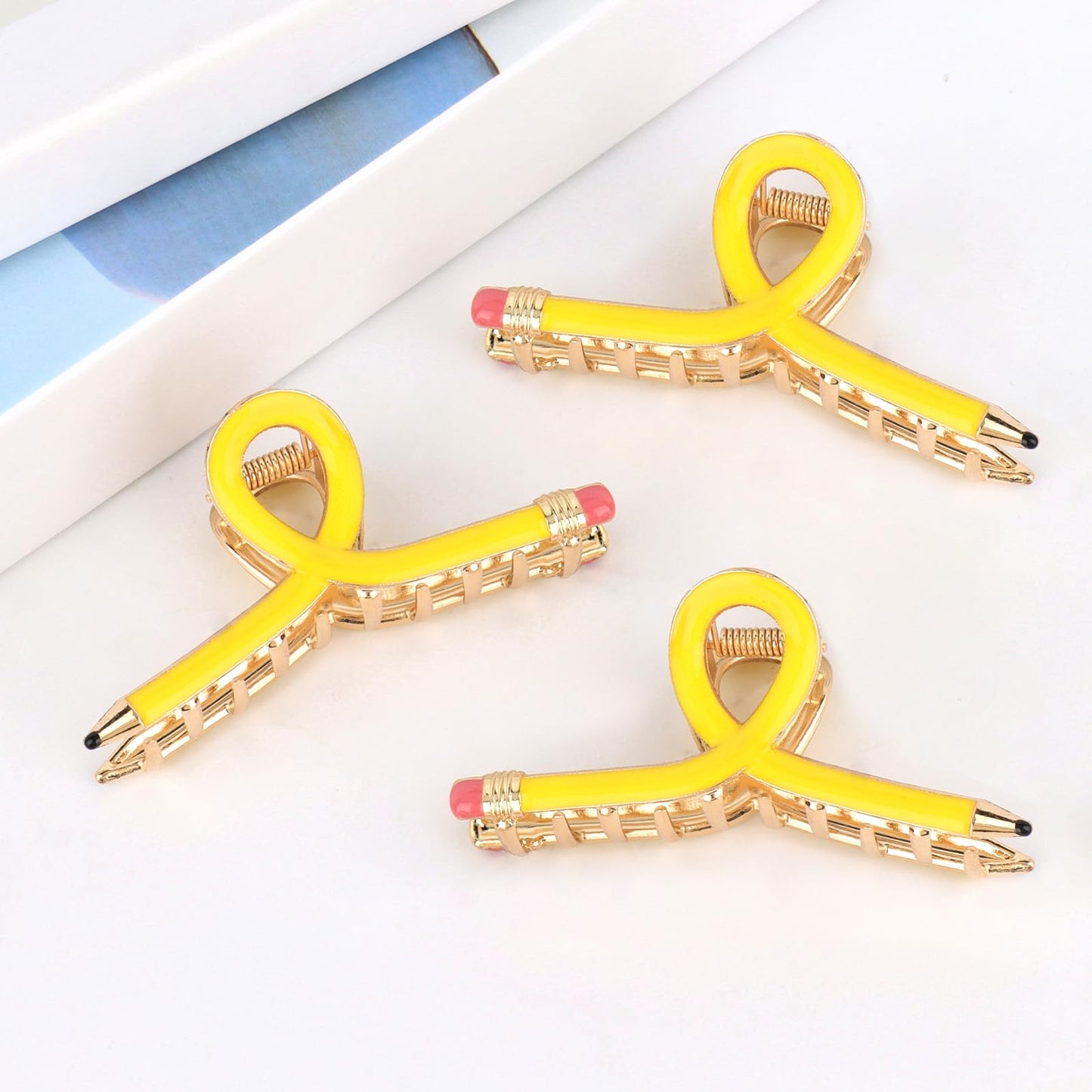 YARIEW Pencil Hair Clips for Women Thin Hair Teacher Gifts Claw Clips for Thick Hair Funny Back to School Hair Clips for Teacher Appreciation Gifts Beauty and Personal Care YARIEW