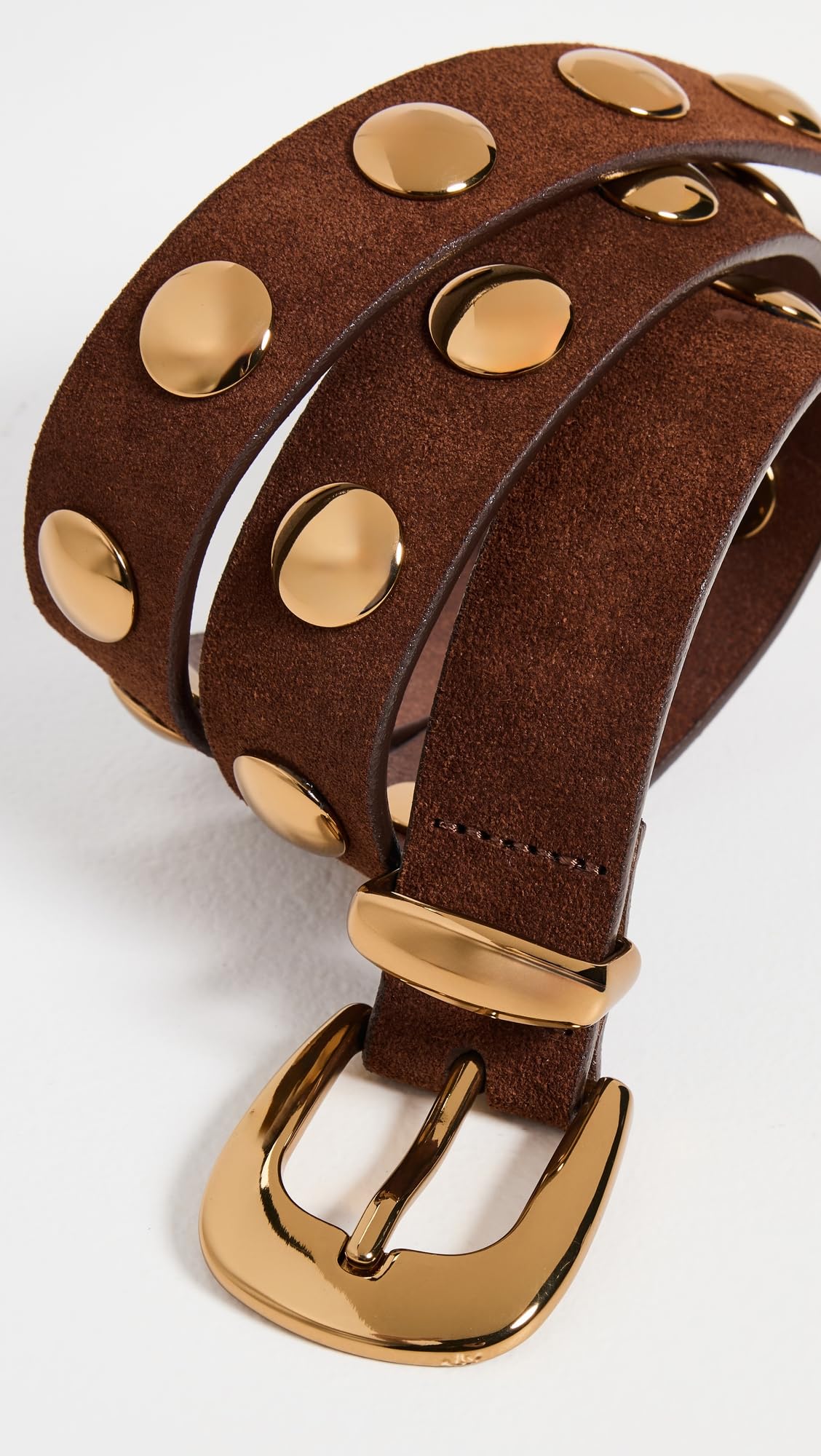 Madewell Women's Essentials Western Studded Belt, Soft Mahogany, Brown, XS