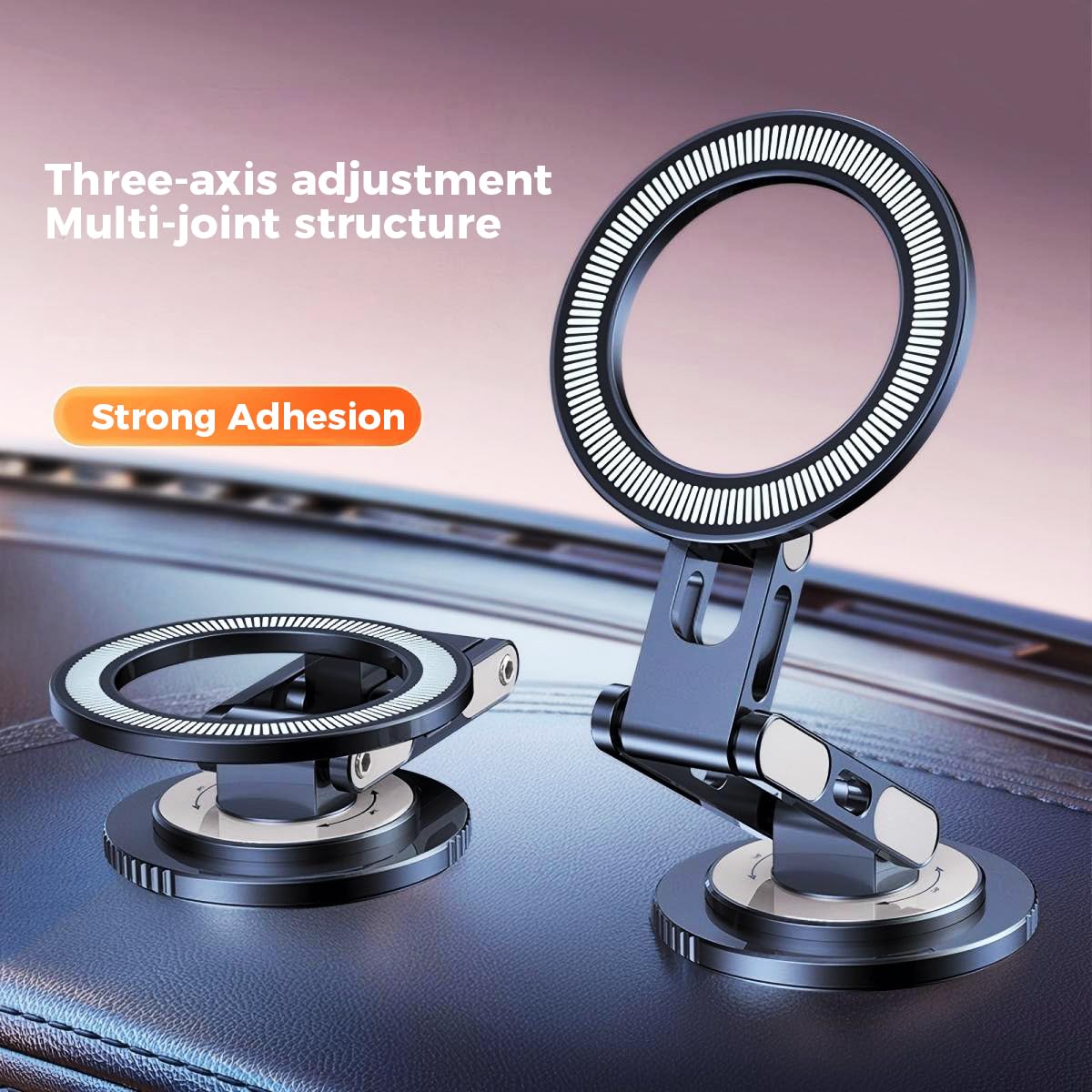 Micool Magnetic Car Phone Holder, Dashboard Mount with 360° Rotation & 720° Foldable Arm, Universal Strong Grip Tablet Stand for All Phones and Pad…