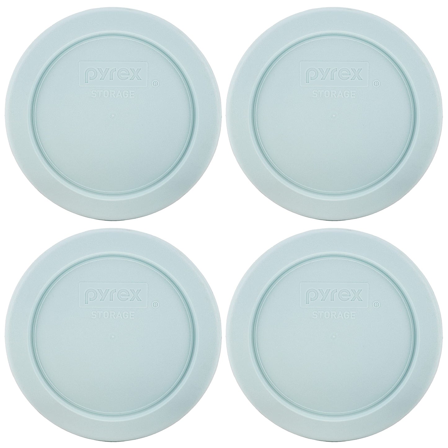 Pyrex 7202-PC 1 Cup Muddy Aqua Blue Food Storage Replacement Lid (4-Pack) - Made in USA