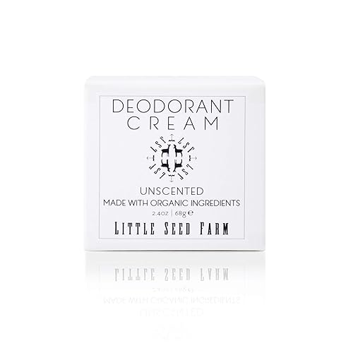 Little Seed Farm All Natural Deodorant Cream - Unscented - Aluminum Free Deodorant for Women or Men, Net Wt. 2.4oz | 68g