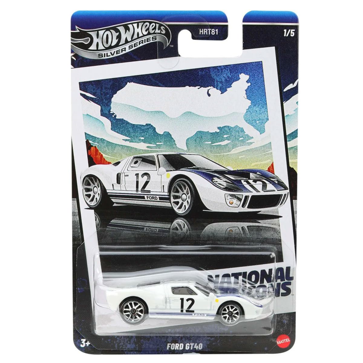 Hot Wheels National Icons Collection Silver Series - 5-Car Die‑Cast Bundle, 1:64 Scale, Ages 3+ (HRT81‑956G)