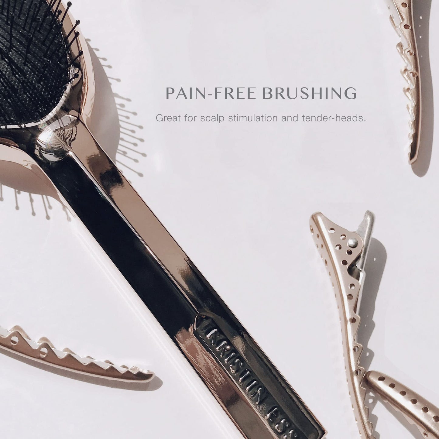 Kristin Ess Style Assist Medium Detangling Hair Brush For Thick, Thin, Straight, Curly, Wavy + All Hair Types - Detangling + Shine Boosting Salon