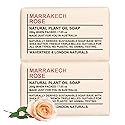 Wavertree & London Marakech Rose Scented Natural Soap Bars (2 Bars), 7oz Moisturizing French Triple Milled Soap enriched with shea butter - Plant Oil