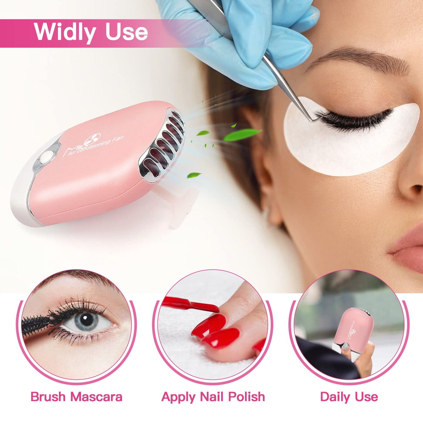 mlogiroa Lash Fan Mini Portable Eyelash Fan Handheld for Eyelash Extension Beauty and Personal Care mlogiroa