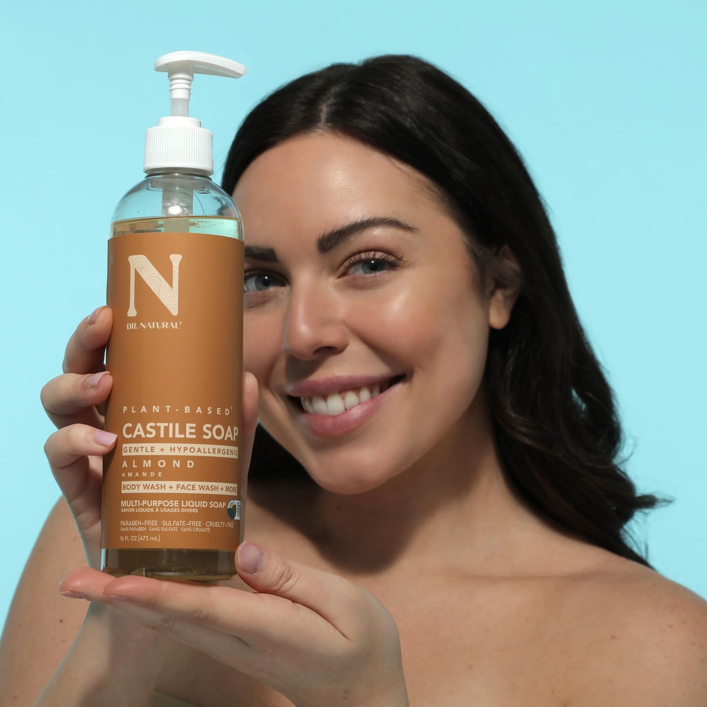 Dr. Natural Pure Castile Soap 2pc, Almond, 16 oz