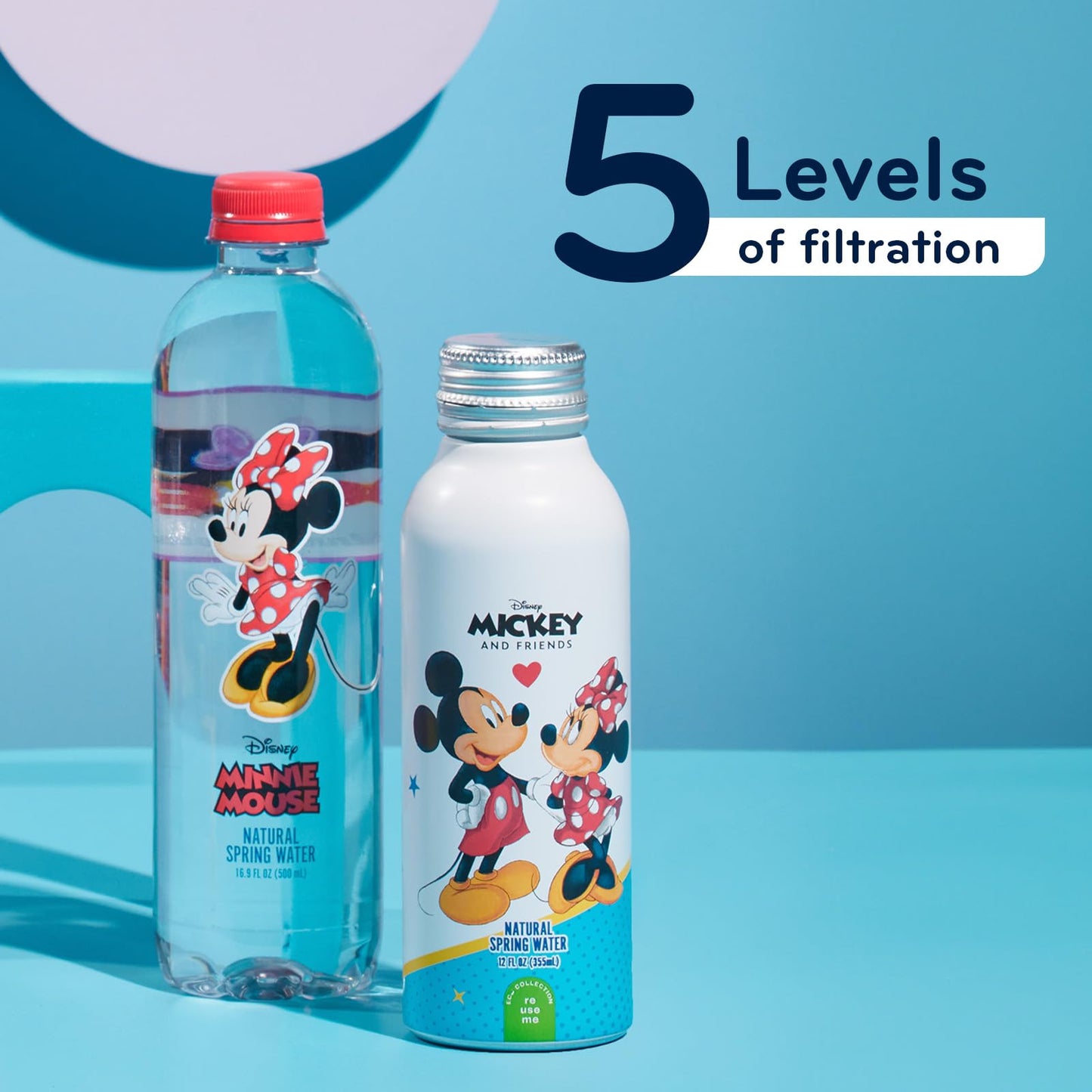 Disney Mickey and Minnie Mouse Aluminum Water Bottle by Disney Water for Unisex - 12 x 12 oz Water