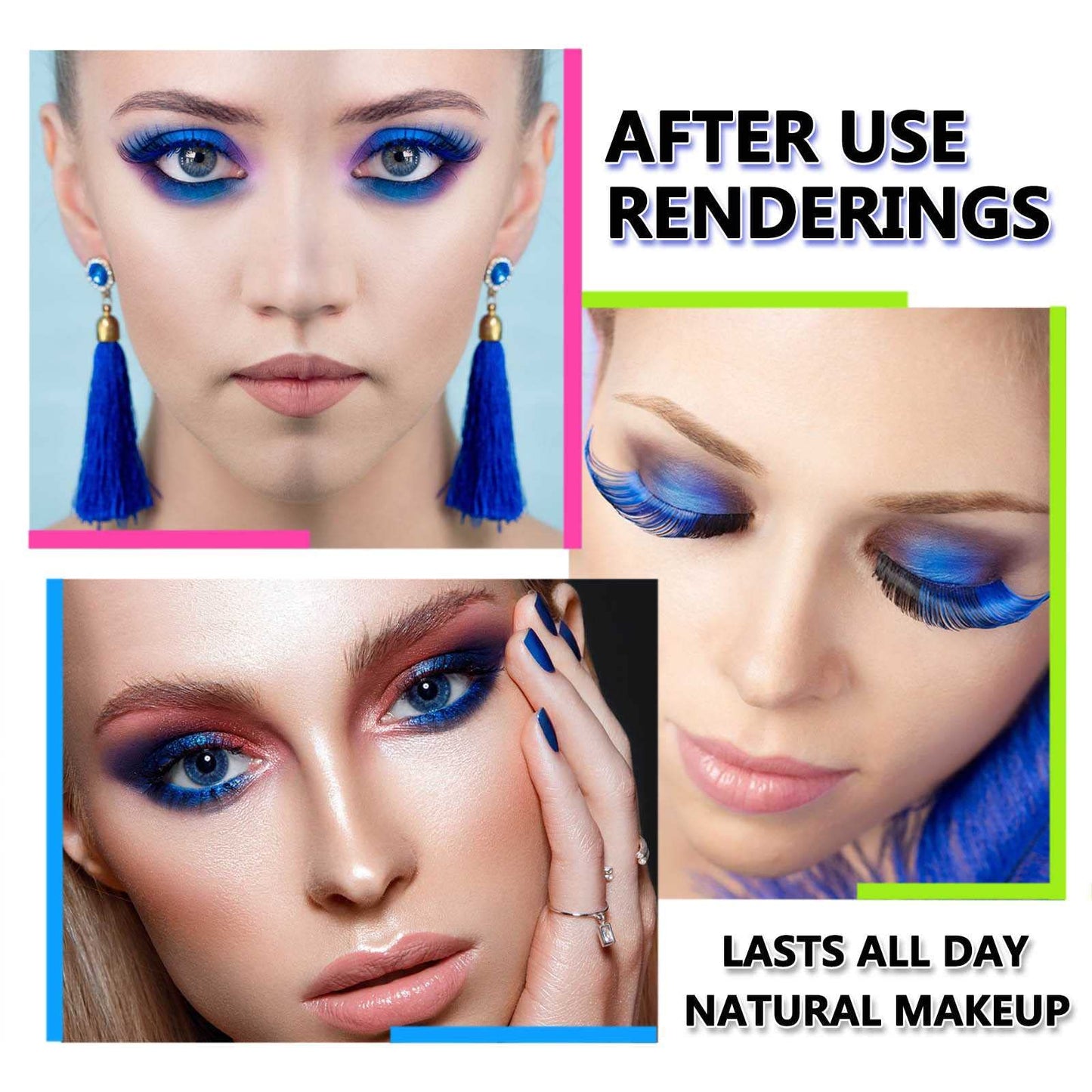 Blue Mascara For Eyelashes Waterproof Voluminous Natural Hypoallergenic Colored Best Benefit Volumizing Lengthening Curling Defining Washable Blue
