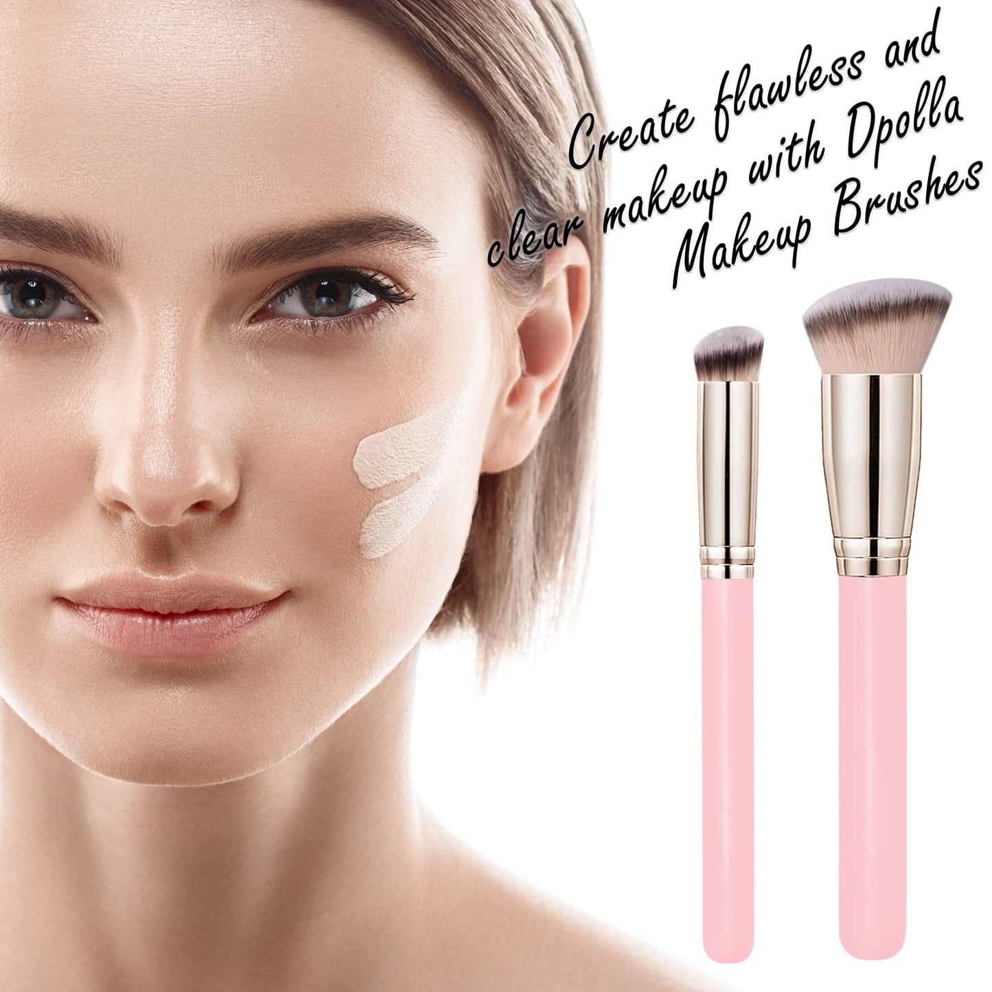 Makeup Brushes Dpolla Pro Foundation Brush and Flawless Concealer Brush Perfect for Any Look Premium Luxe Hair Contour Brush Perfect for Blending