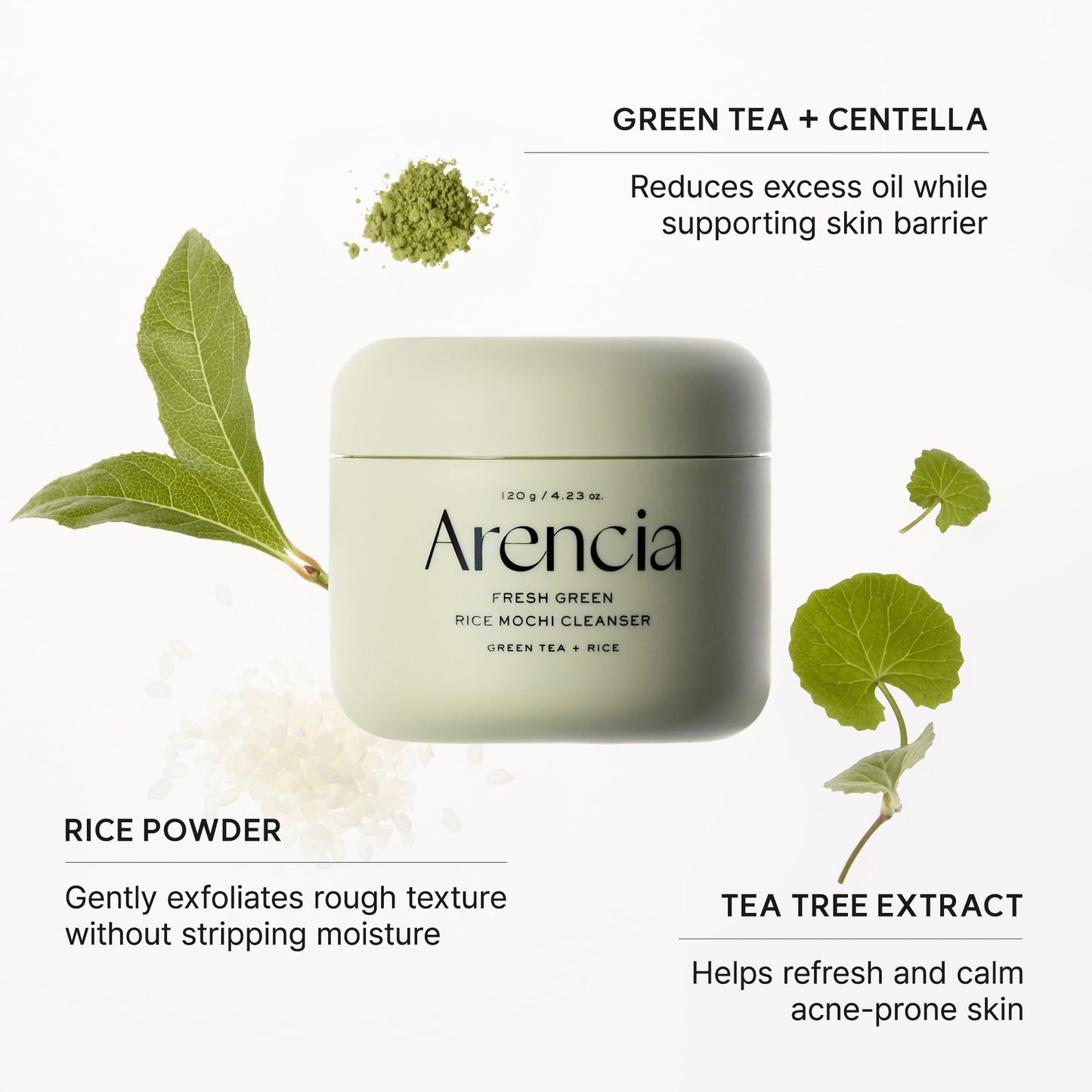 ARENCIA Korean Rice Mochi Face Cleanser - Face Wash, Gentle Scrub All in One for Deep Cleansing, Moisturizing, Pore Minimizing, Acne-Prone Skin Beauty and Personal Care ARENCIA