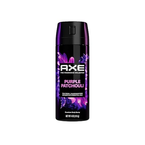 AXE Fine Fragrance Collection Premium Body Spray with 72H Odor Protection Purple Patchouli with Citrus + Oak Essential Oils Aluminum-Free 4 oz
