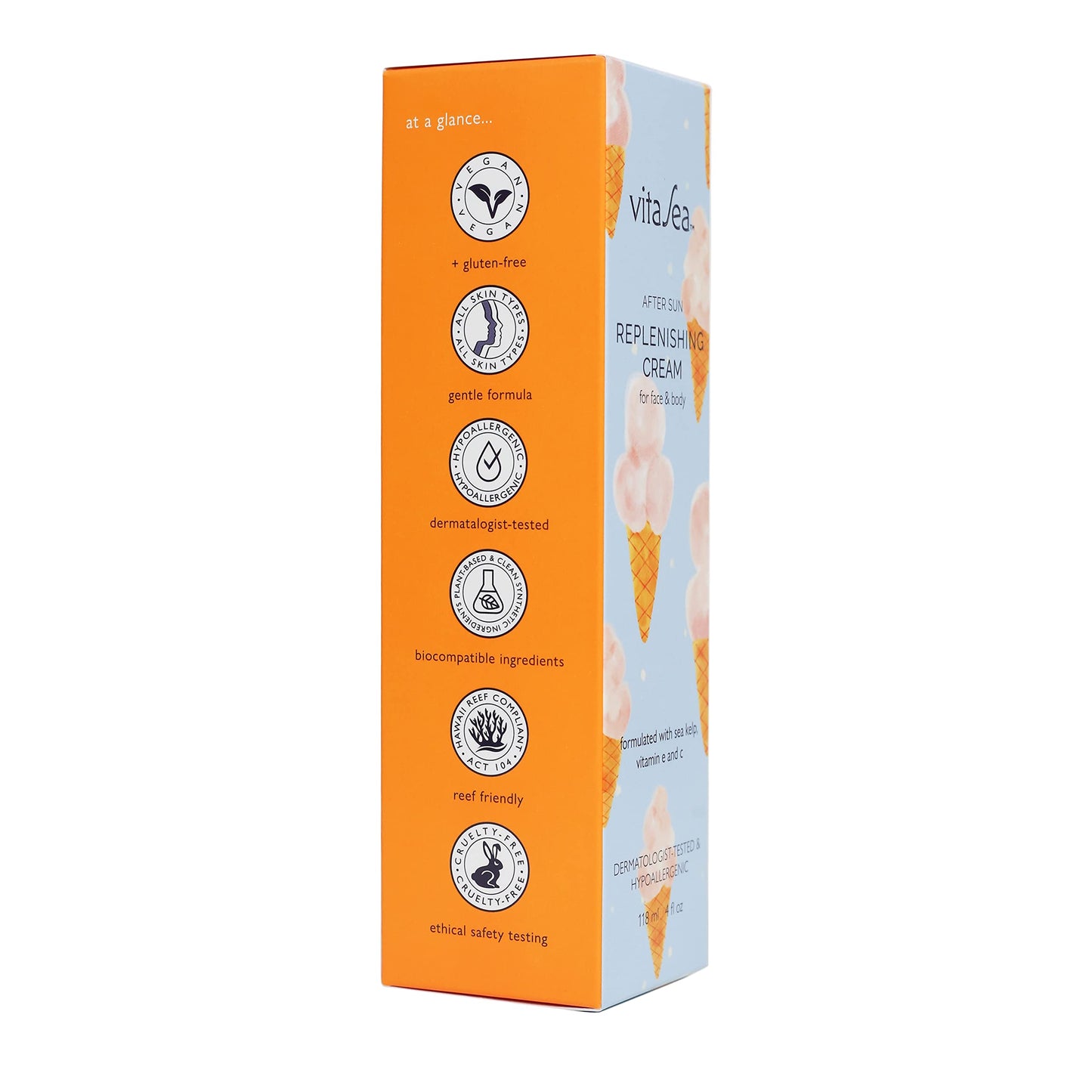 VitaSea After Sun Replenishing Cream for Face and Body, Refresh, Hydrate & Soothe Heat Exposed Skin, Fast-Absorbing Vegan After Sun Care, Formulated