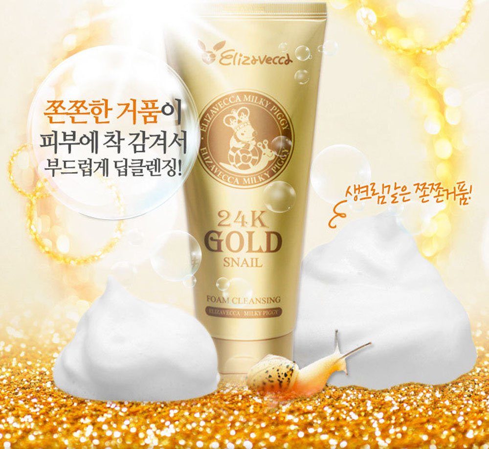Elizavecca 24k Gold Snail Foam Cleansing 180ml/6.09 fl.oz. - Facial Cleansing | Face Cleansing Foam
