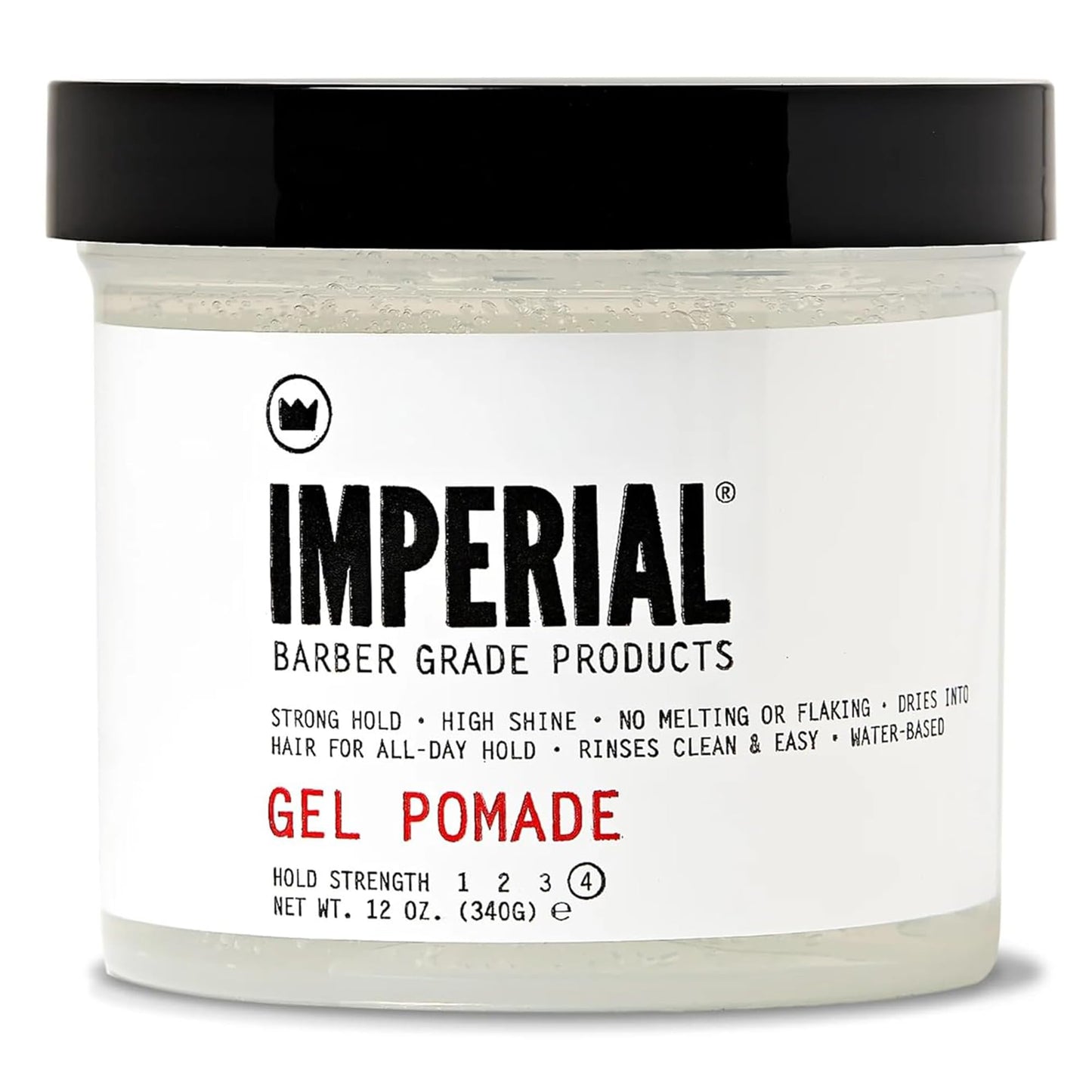 Imperial Barber Grade Products | Gel Pomade, 12 oz | Strong Hold | High Shine | Water-Based | Easy to Wash Out | Heat Resistant | All-Day Hold