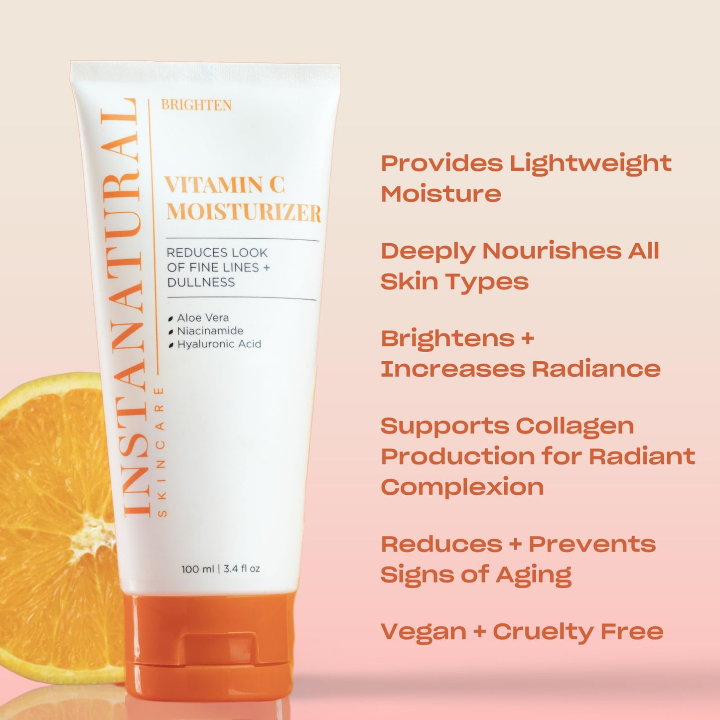InstaNatural Vitamin C Moisturizer Face Cream, Brightens and Reduces the Look of Fine Lines and Wrinkles, Moisturizing Lotion for Dry Skin,