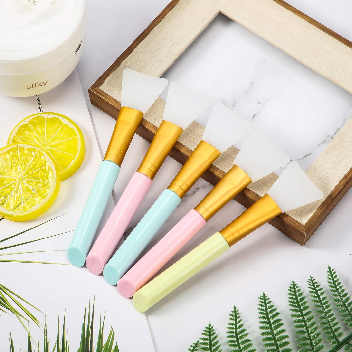 Boao 12pcs Silicone Face Mask Brushes – Soft Applicator Tools for Mud Masks, Sleeping Masks, Body Lotion & Body Butter