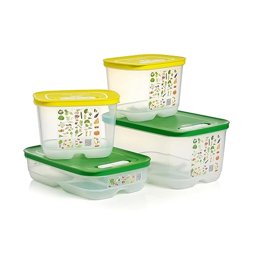 Tupperware Fridgesmart 4 Piece Food Storage Container Set, Dishwasher Safe and BPA Free (4 Containers, 4 Lids)