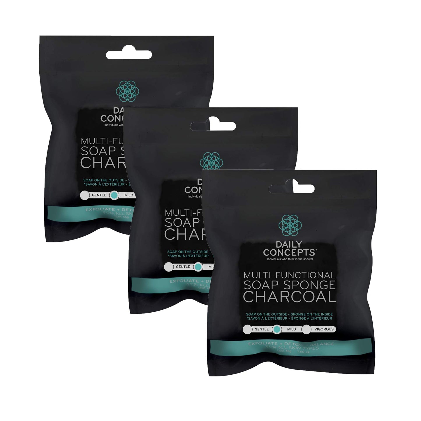 DAILY CONCEPTS Mild Texture Sponge, Charcoal