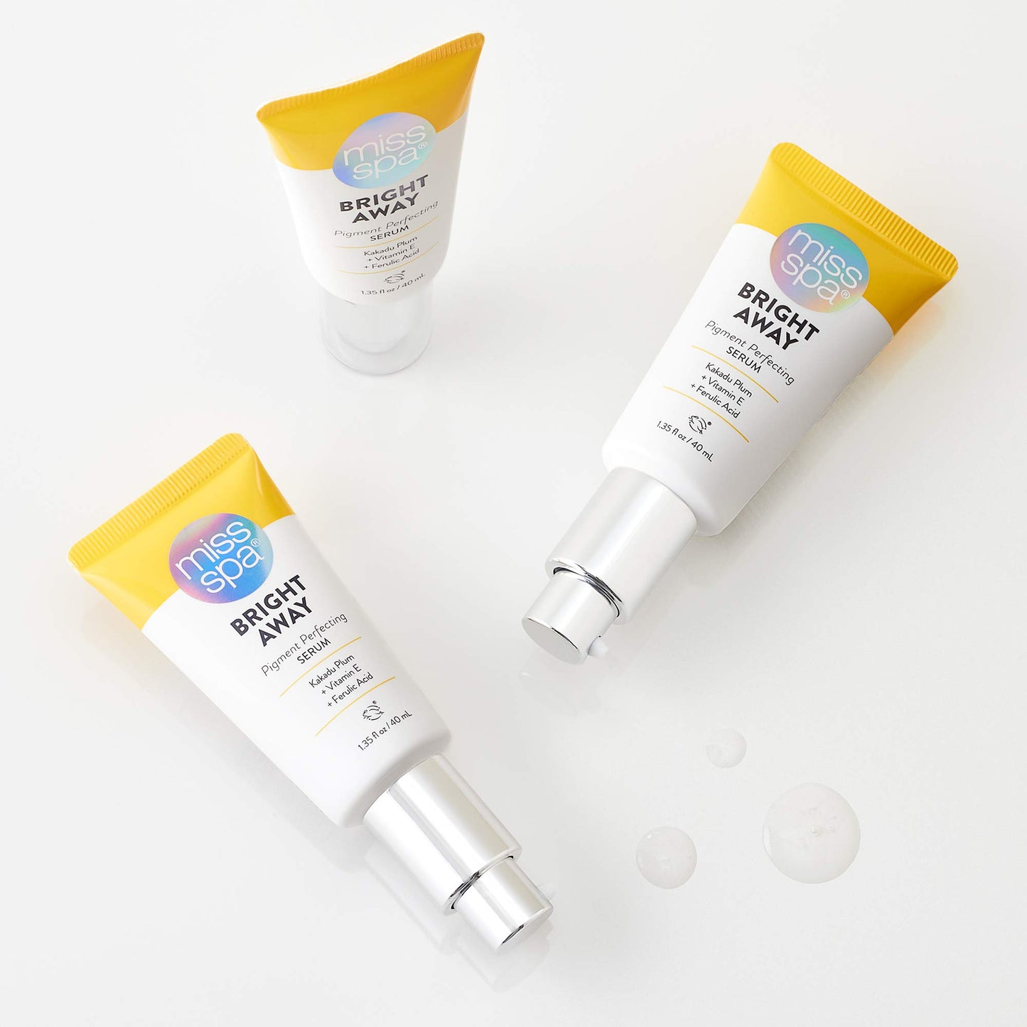 Miss Spa Bright Away Pigment Perfecting Smoothing Face Cream Serum for Women, Vitamin C, Antioxidant, 1.35 Oz.