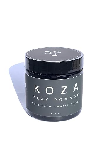 Koza Organic Hair Styling Pomade, Mild Hold with Matte Finish, No Harsh Chemicals, 4 oz, 5 Ingredients