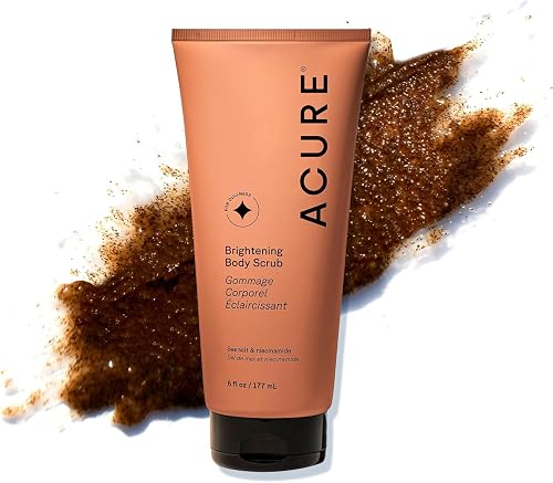Acure Brightening Body Scrub - Exfoliating Body Scrub with Sea Salt, Scrubber for Men & Women to Smooth Sensitive Skin & Remove Dead Skin Cells Beauty & Personal Care Acure