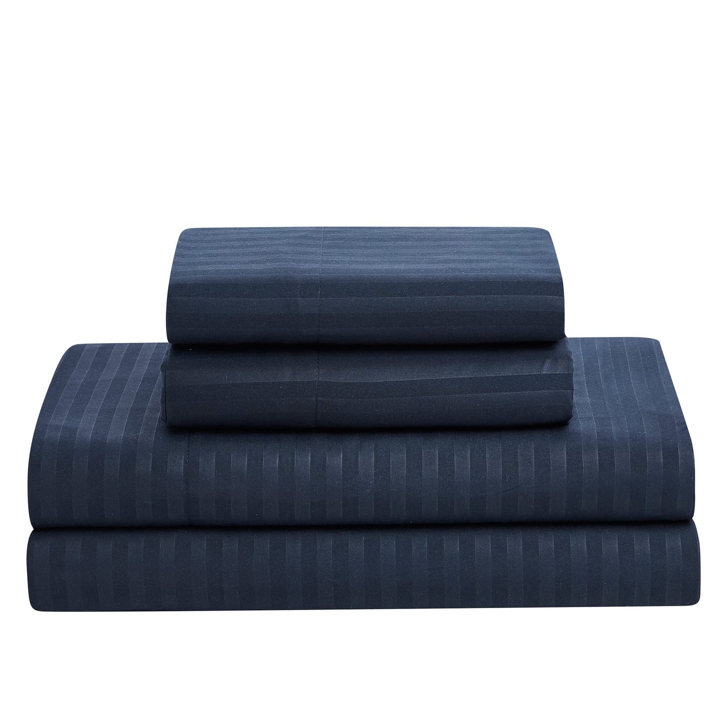 King Size Comforter Set 8 Piece Bed in a Bag with Bed Skirt, Fitted Sheet, Flat Sheet, 2 Pillowcases, 2 Pillow Shams, King, Dobby Navy