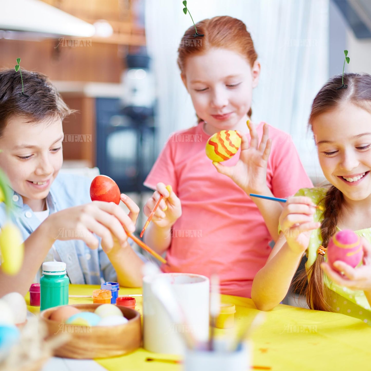 AUEAR, 20 Pack Plant Bean Sprout Hair Clips Pea Hairpin Barrette Headwear Accessories for Women Girls