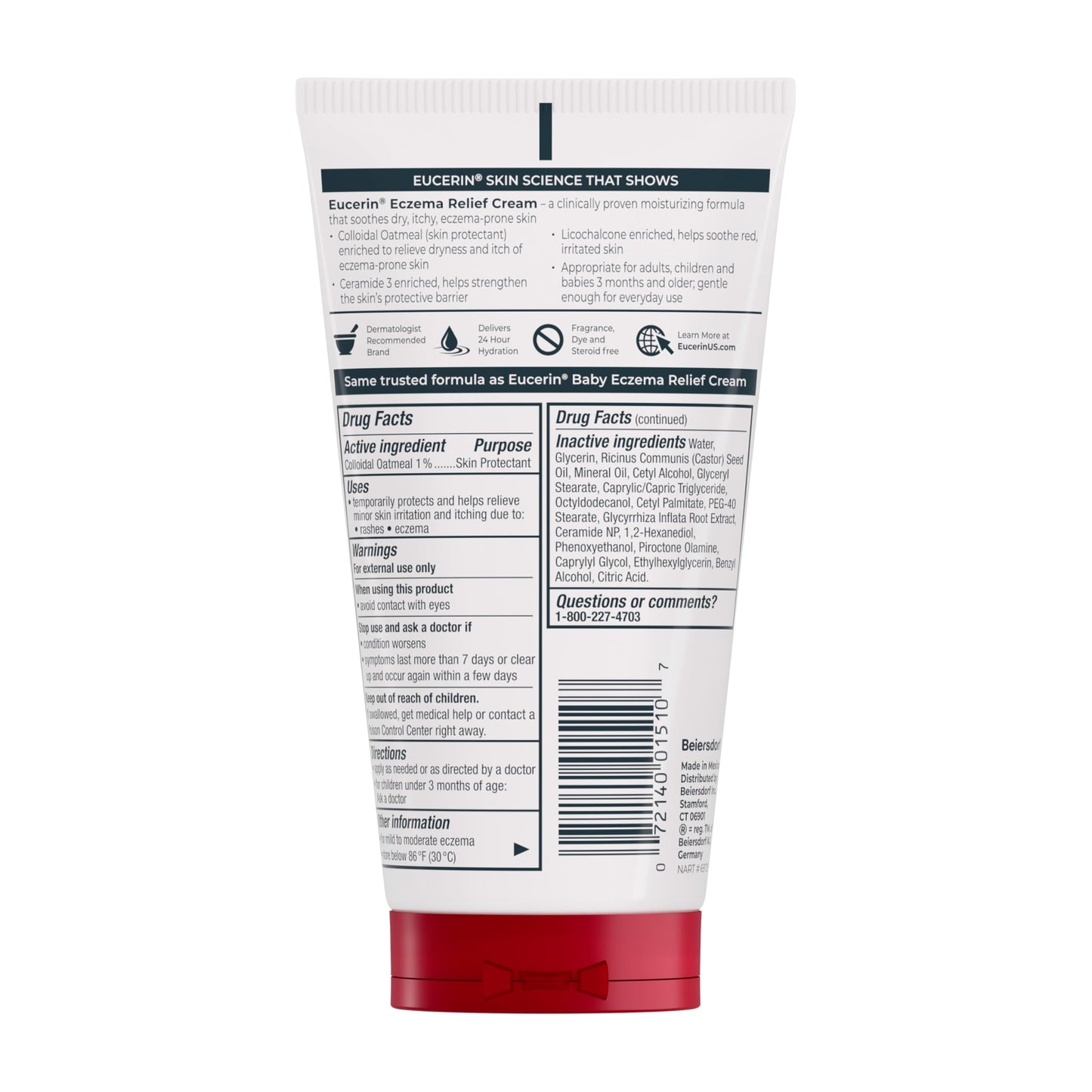 Eucerin Eczema Relief Body Cream, Colloidal Oatmeal Enriched, Steroid Free Eczema Cream, 5 OZ Tube Beauty & Personal Care Eucerin
