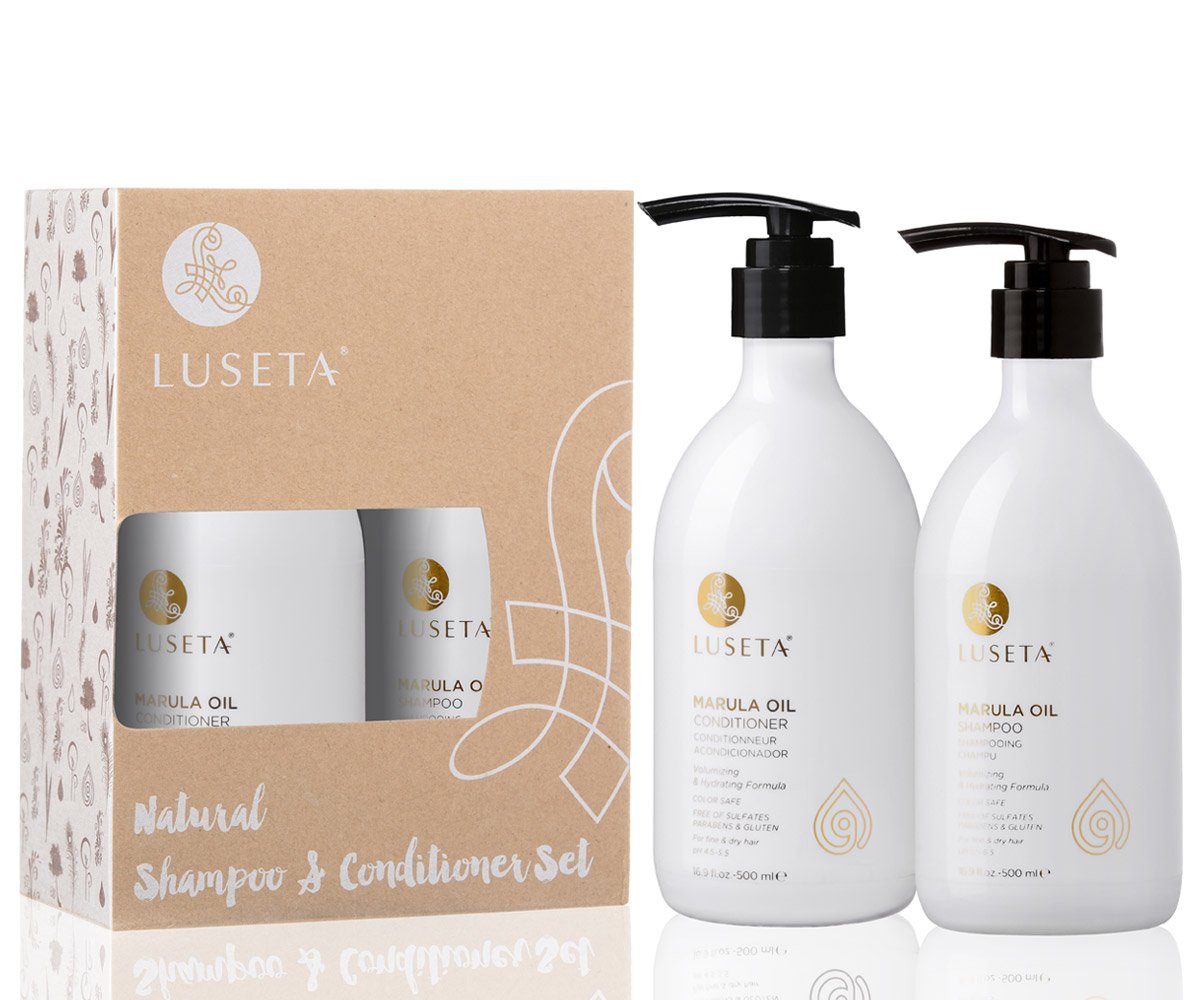 Luseta Marula Oil Shampoo and Conditioner Set for Dry Damaged Hair - Moisturizing Set for Frizz Control, Split End Repair, Smooth Shiny Hair for All