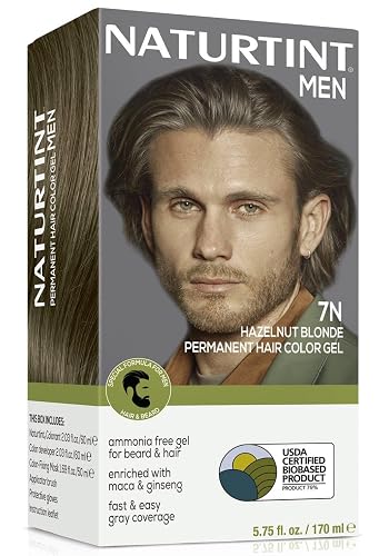 Naturtint Mens Permanent Hair Color for Hair Beard and Mustache (7N Men's Hazelnut Blonde)
