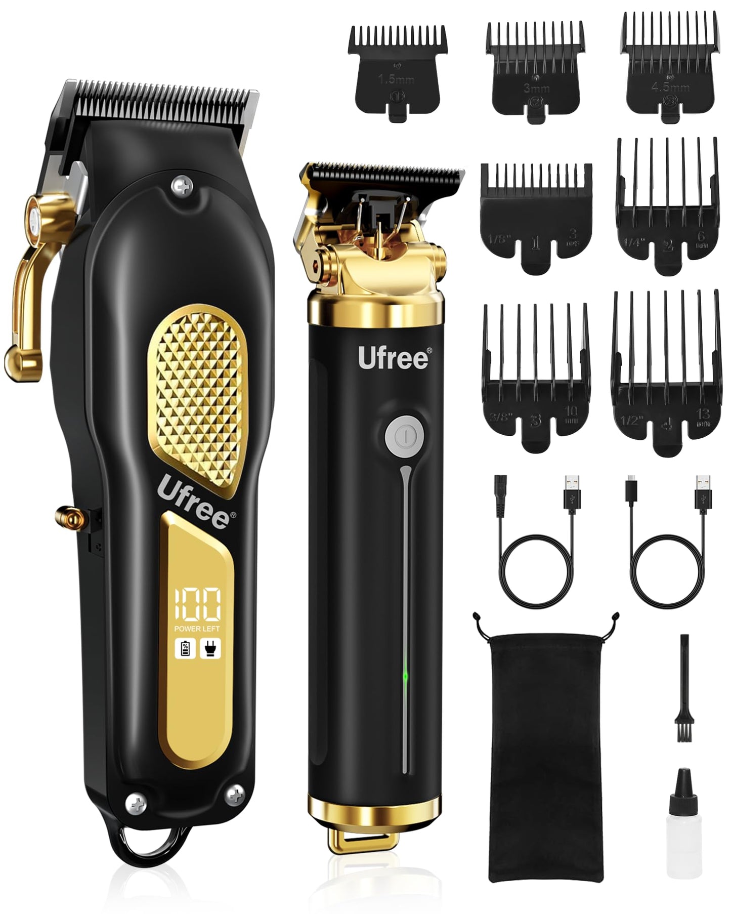 Ufree Hair Clippers for Men, Clippers and Trimmers Set, Cordless Barber Clippers, Grooming Kit, Gifts for Men Beauty and Personal Care Ufree