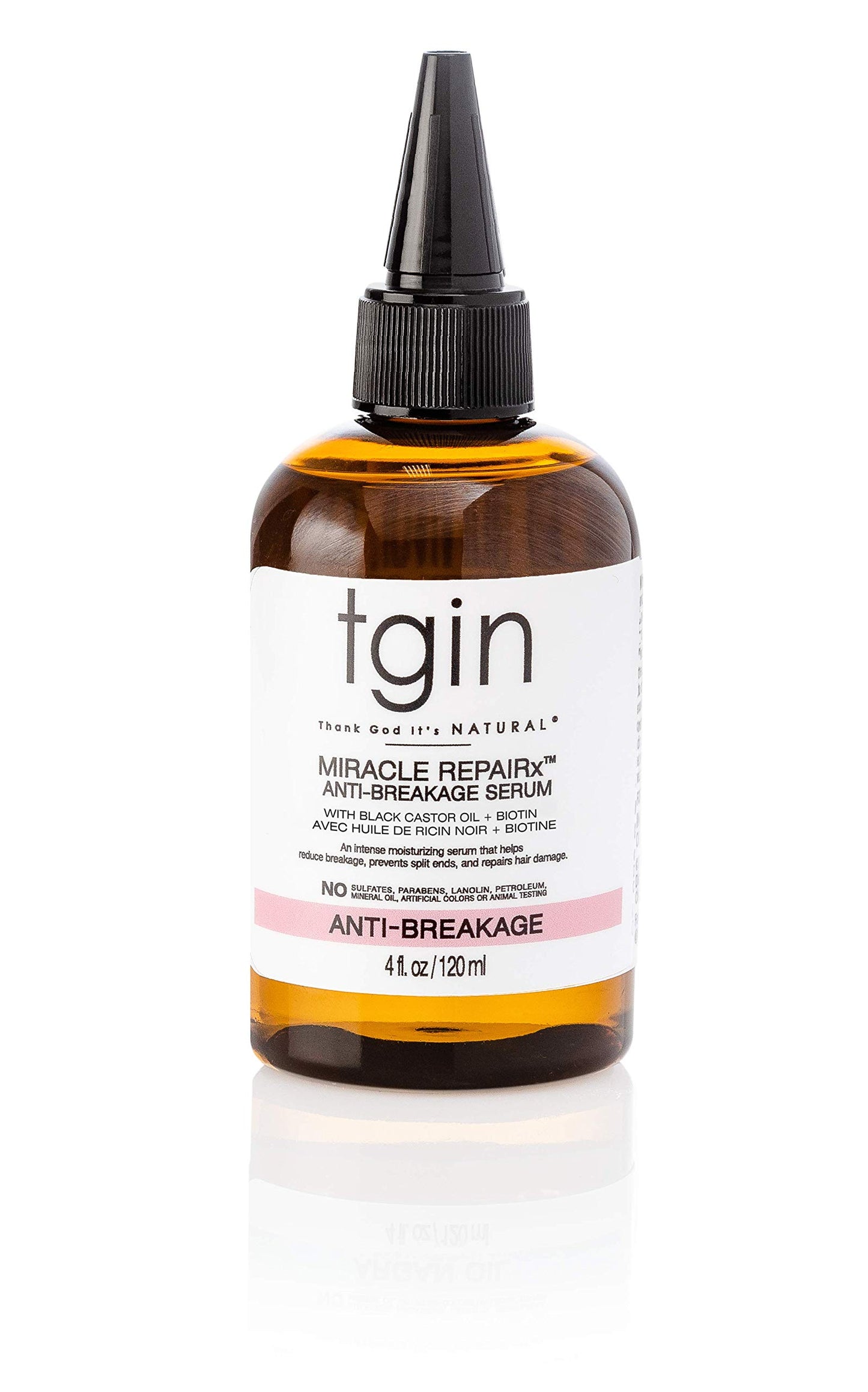 tgin Miracle RepaiRx Anti-Breakage Serum Daily Moisturizer, for Curly, Coily and Wavy Hair, Nourishes and Moisturizes Dry Hair and Scalp, 4 oz Beauty & Personal Care Thank God It's Natural