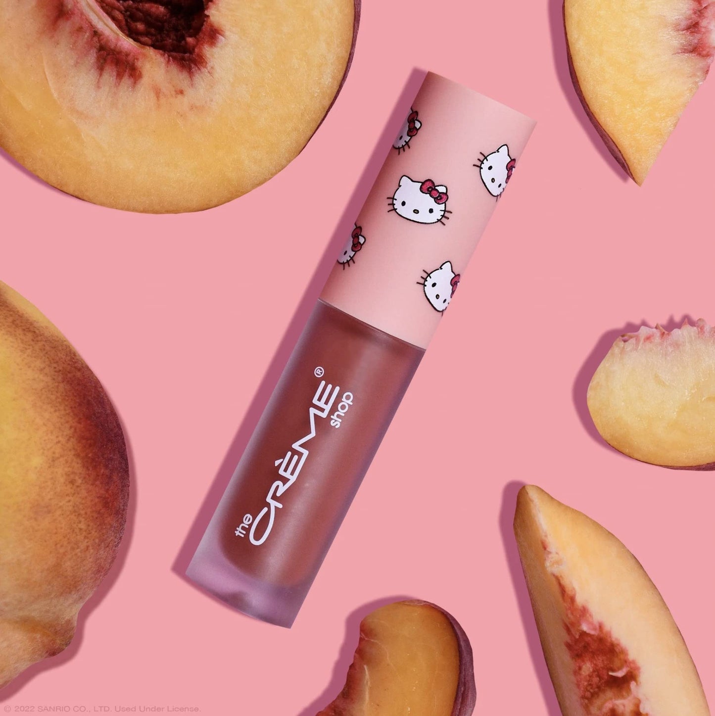 The Crème Shop x Hello Kitty Kawaii Kiss Hydrating, Rejuvenating Lip Oil with Nourishing Jojoba, Vitamin E & Luxurious Jelly Formula - Peach-Flavored