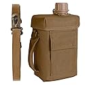 MiOYOOW 2L Water Bottle, Large Capacity Portable Tactical Canteen with Strap Buckle, Waterproof Drink Cup for Hiking, Camping, Sports