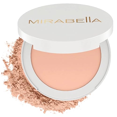 MIRABELLA - Invincible for All Pure Press Foundation, HD-Finish Pressed Powder, Buildable Mineral Pressed Powder Compact with Jojoba & Triglyceride