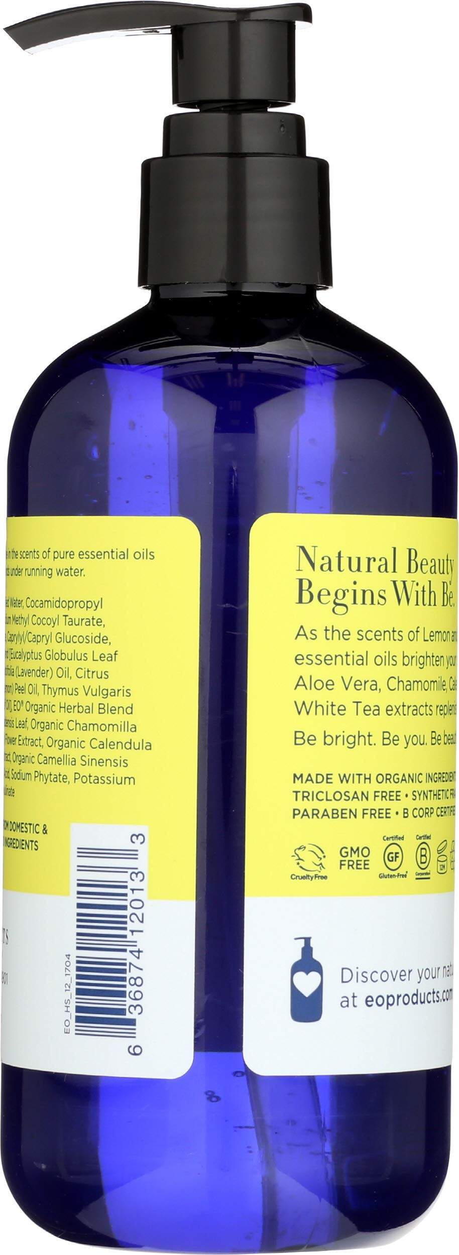 EO, Soap Liquid Lemon Eucalyptus, 12 Fl Oz