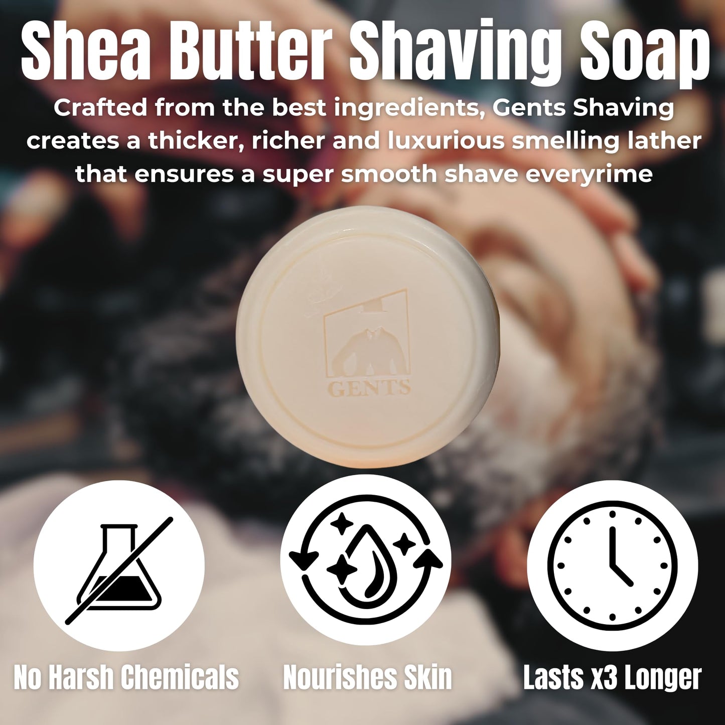 G.B.S GENTS Shaving Soap Set - Sandalwood & Bay Rum Natural Shave Soaps with Stainless Steel Lather Bowl - Rich Creamy Lather, Shea-Infused Beauty and Personal Care G.B.S