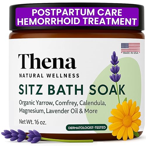 Best Organic Sitz Bath Soak Postpartum Care and Post Partum Essentials, Natural Hemorrhoid Treatment for Women & Moms with Epsom Dead Sea Salt Witch