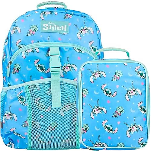 Bioworld Disney's Stitch 2-Piece 16" Premium Youth Backpack & Lunch Kit Set For Girls