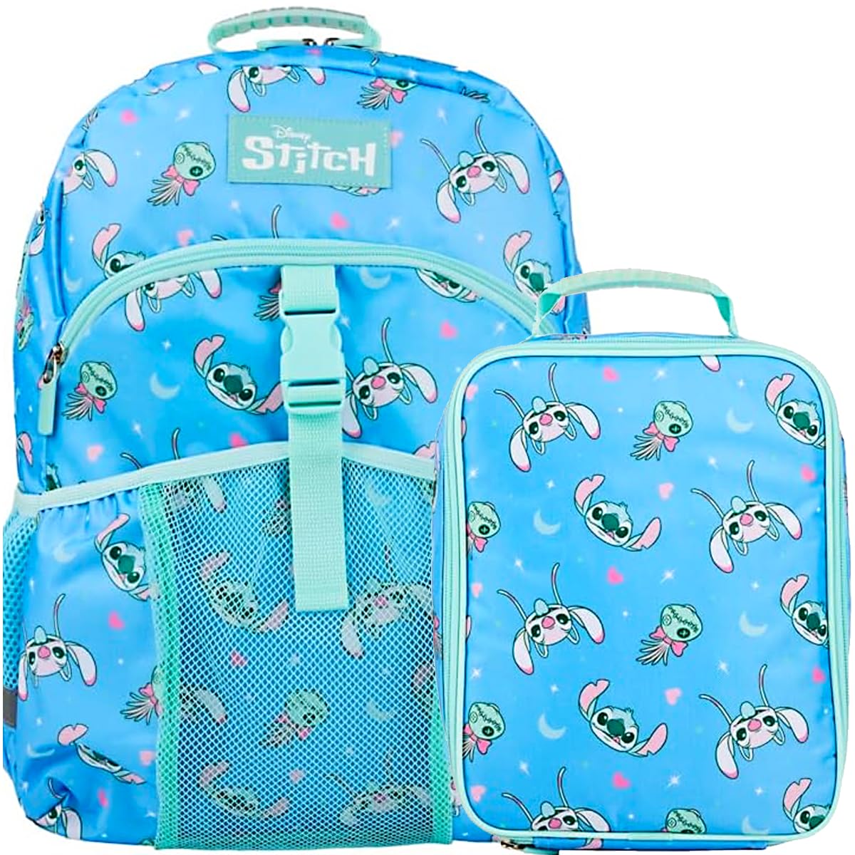 Bioworld Disney's Stitch 2-Piece 16" Premium Youth Backpack & Lunch Kit Set For Girls